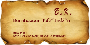 Bernhauser Kálmán névjegykártya
