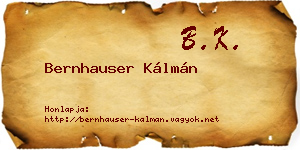 Bernhauser Kálmán névjegykártya