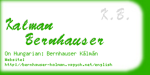 kalman bernhauser business card