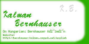 kalman bernhauser business card
